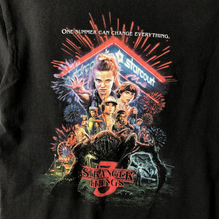 STRANGER THINGS Stranger Things Movie T-shirt Men's M size cotton black type Vintage Second Hand