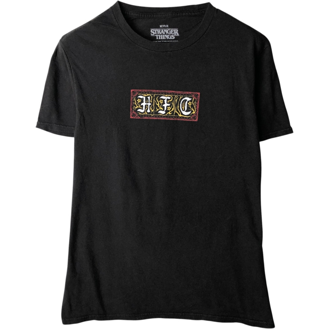 STRANGER THINGS Stranger Things Movie T-shirt Men's M size cotton black type Vintage Second Hand
