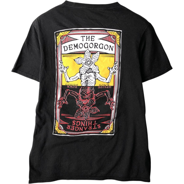 STRANGER THINGS Stranger Things Movie T-shirt Men's M size cotton black type Vintage Second Hand