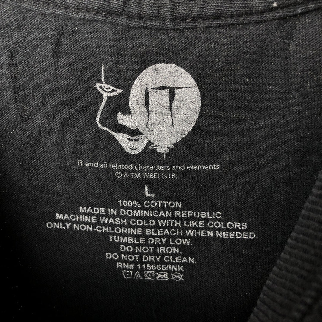 IT Movie T-shirt Men's L size cotton black type Vintage Second Hand