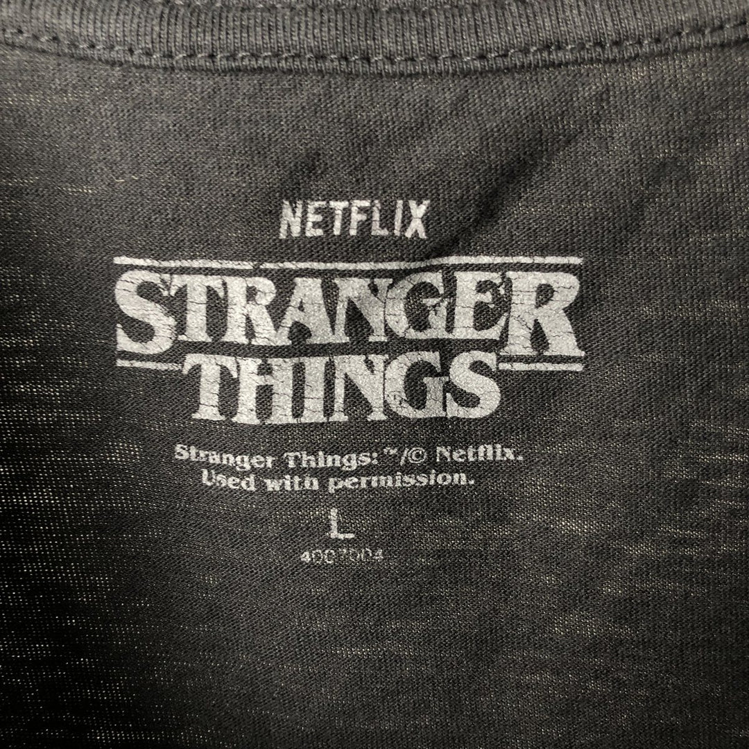STRANGER THINGS Stranger Things Movie T-shirt Men's L size unclear black type Vintage Second Hand