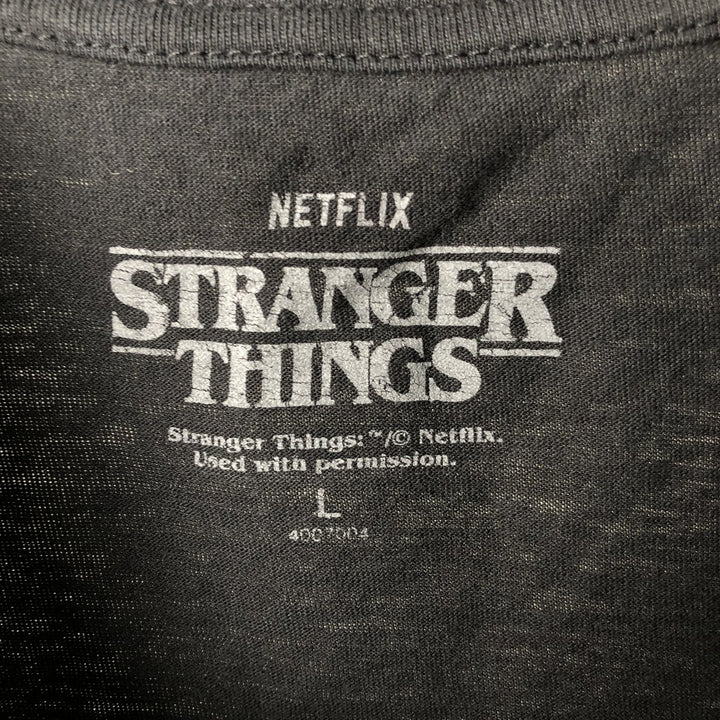 STRANGER THINGS Stranger Things Movie T-shirt Men's L size unclear black type Vintage Second Hand