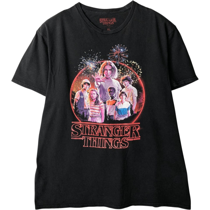 STRANGER THINGS Stranger Things Movie T-shirt Men's XL size cotton black type Vintage Second Hand