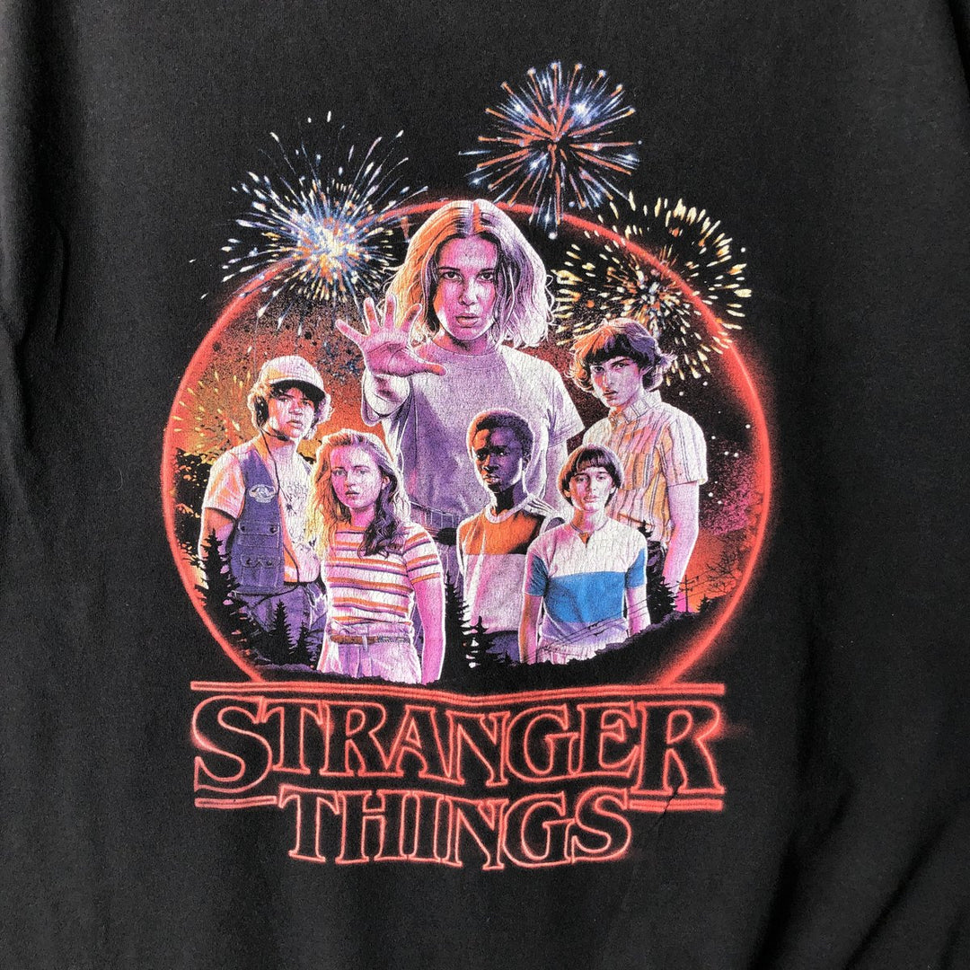 STRANGER THINGS Stranger Things Movie T-shirt Men's XL size cotton black type Vintage Second Hand
