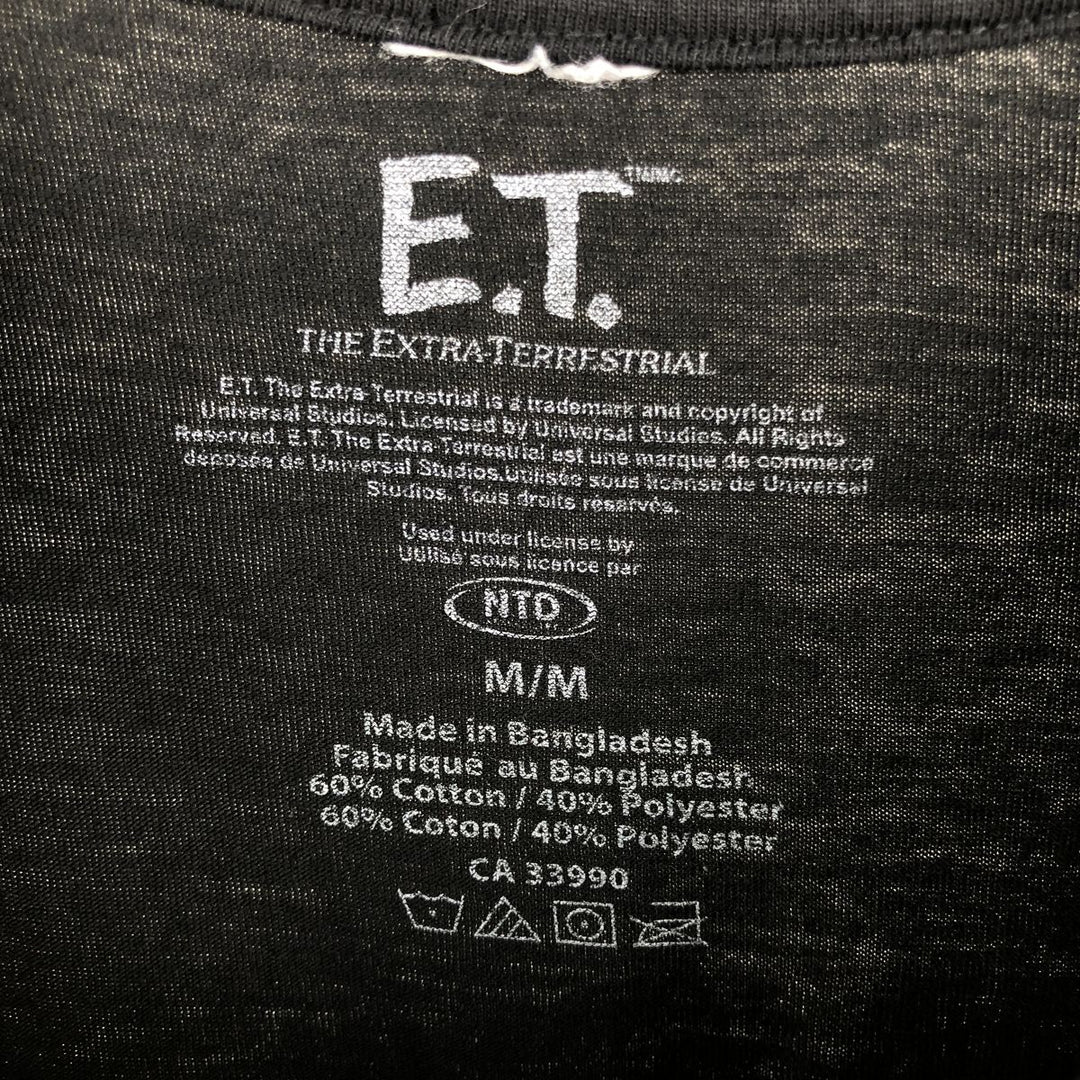 ET Movie T-shirt, Men's Size M (equivalent) cotton black type Vintage Second Hand
