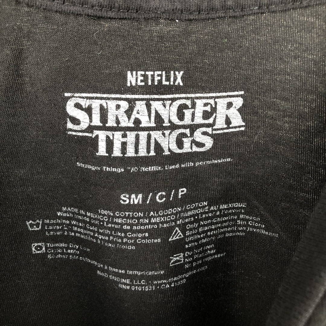 STRANGER THINGS Stranger Things Movie T-shirt Men's M size cotton black type Vintage Second Hand