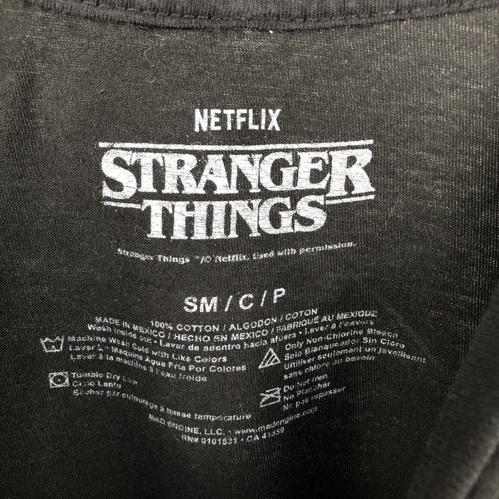 STRANGER THINGS Stranger Things Movie T-shirt Men's M size cotton black type Vintage Second Hand