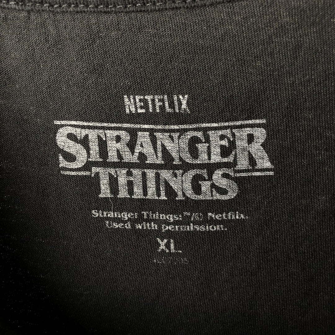 STRANGER THINGS Stranger Things Movie T-shirt Men's XL size cotton black type Vintage Second Hand