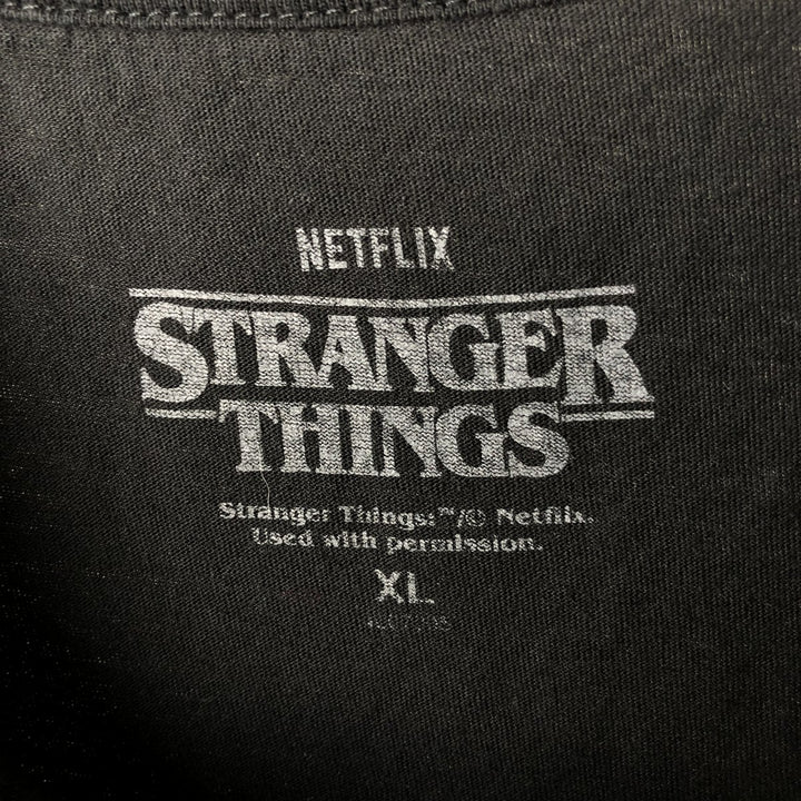 STRANGER THINGS Stranger Things Movie T-shirt Men's XL size cotton black type Vintage Second Hand