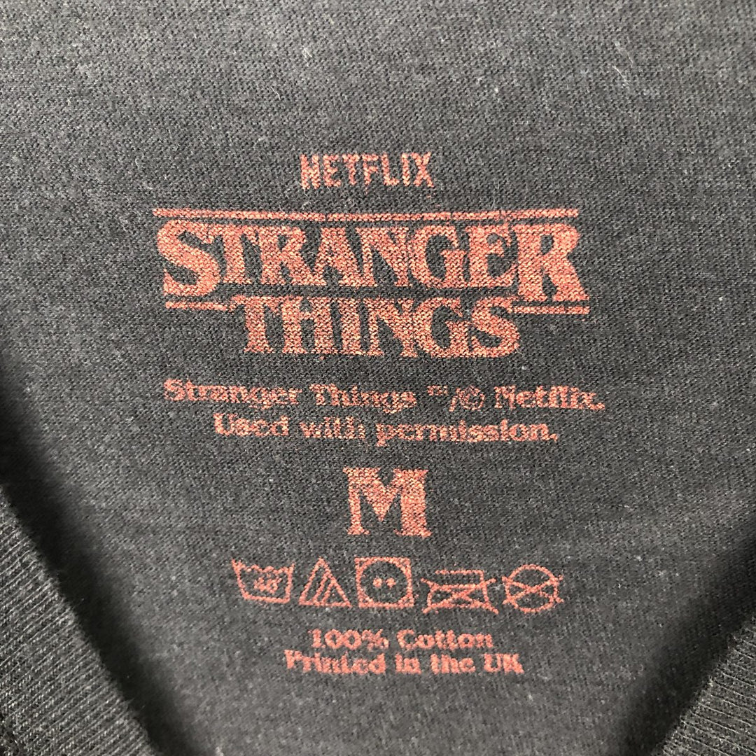 STRANGER THINGS Stranger Things Movie T-shirt Men's M size cotton black type Vintage Second Hand