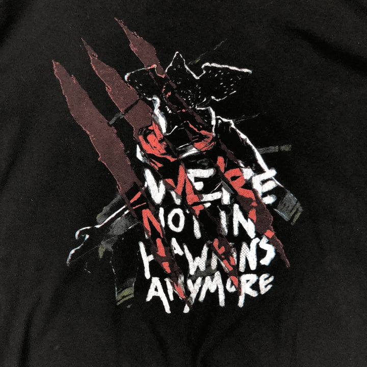STRANGER THINGS Stranger Things Movie T-shirt Men's L size cotton black type Vintage Second Hand