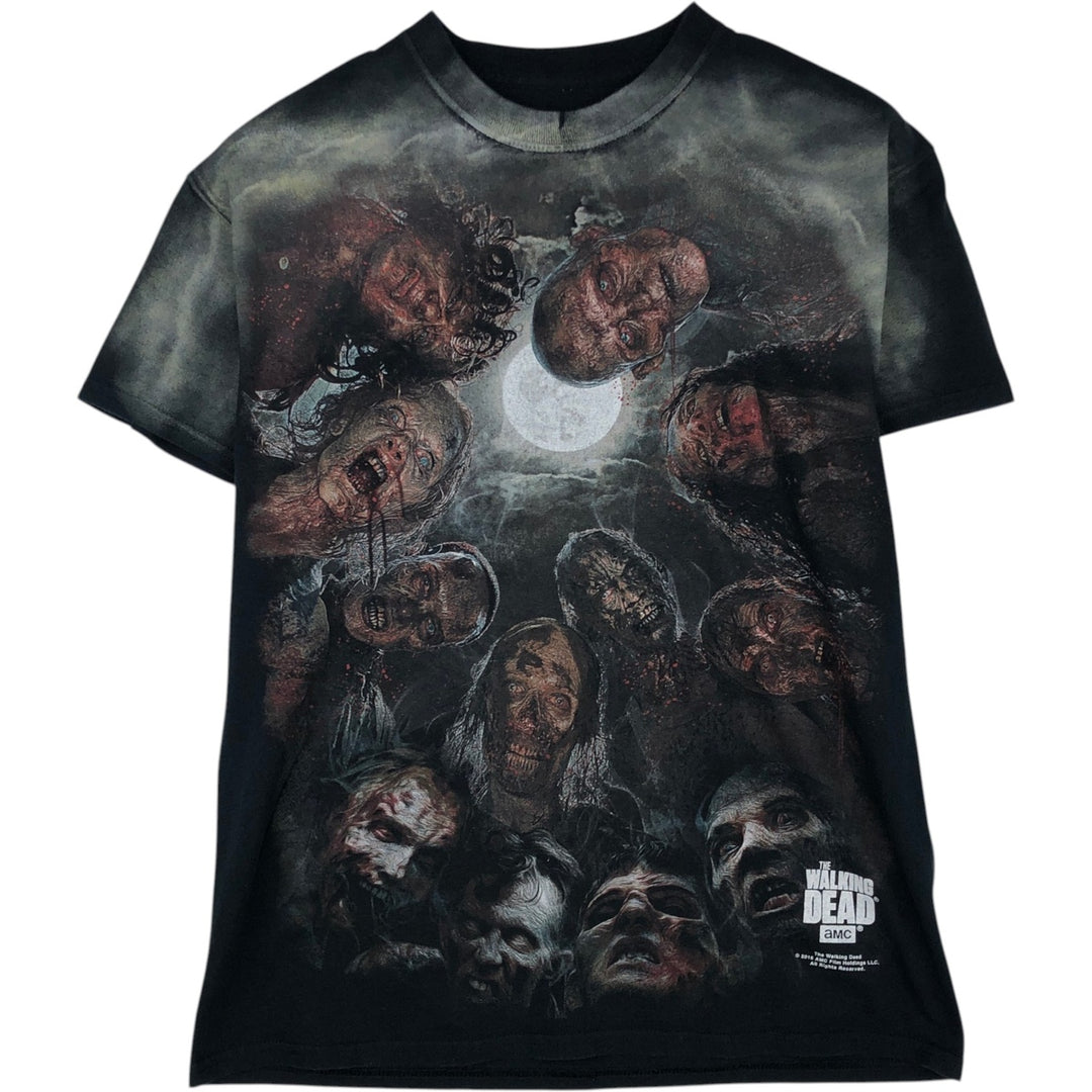 WALKING DEAD Large Print Movie T-Shirt (Men's Size S) unclear black type Vintage Second Hand