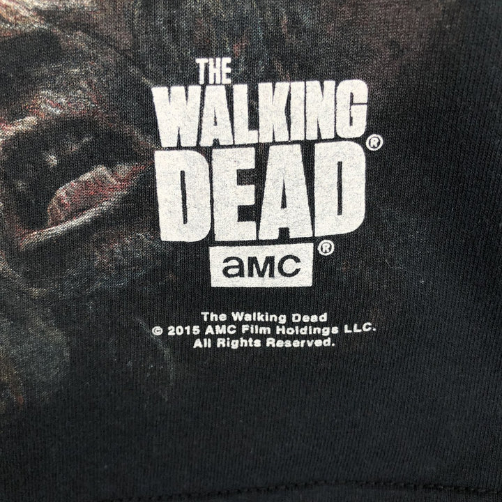 WALKING DEAD Large Print Movie T-Shirt (Men's Size S) unclear black type Vintage Second Hand