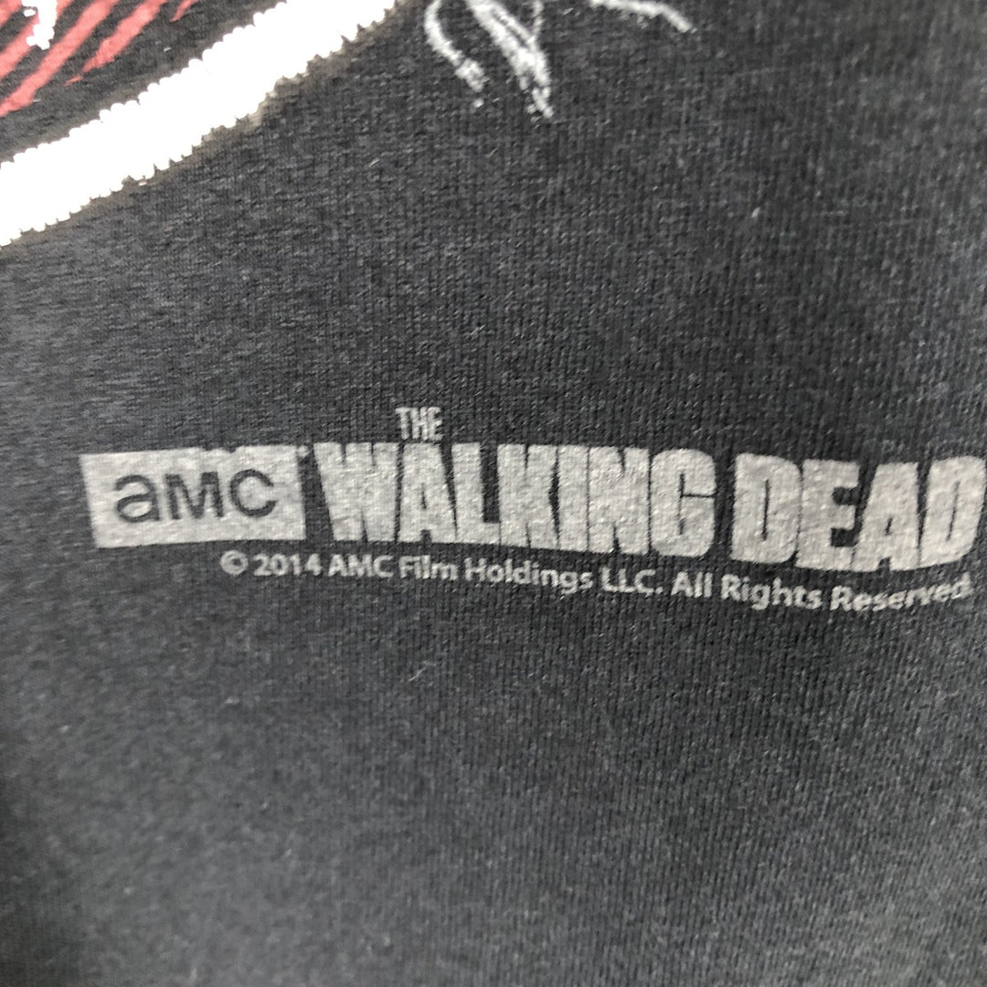 Jerzees WALKING DEAD Skull Pattern Movie T-Shirt (Men's XL equivalent) cotton black type Vintage Second Hand