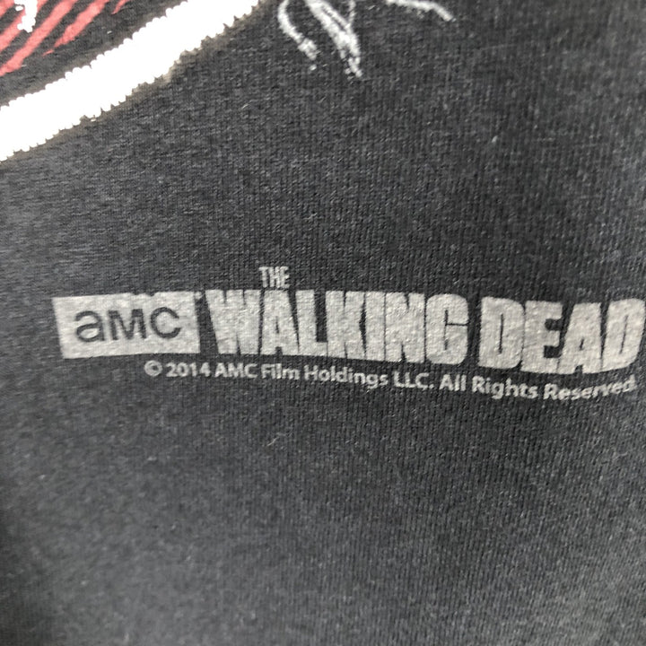 Jerzees WALKING DEAD Skull Pattern Movie T-Shirt (Men's XL equivalent) cotton black type Vintage Second Hand
