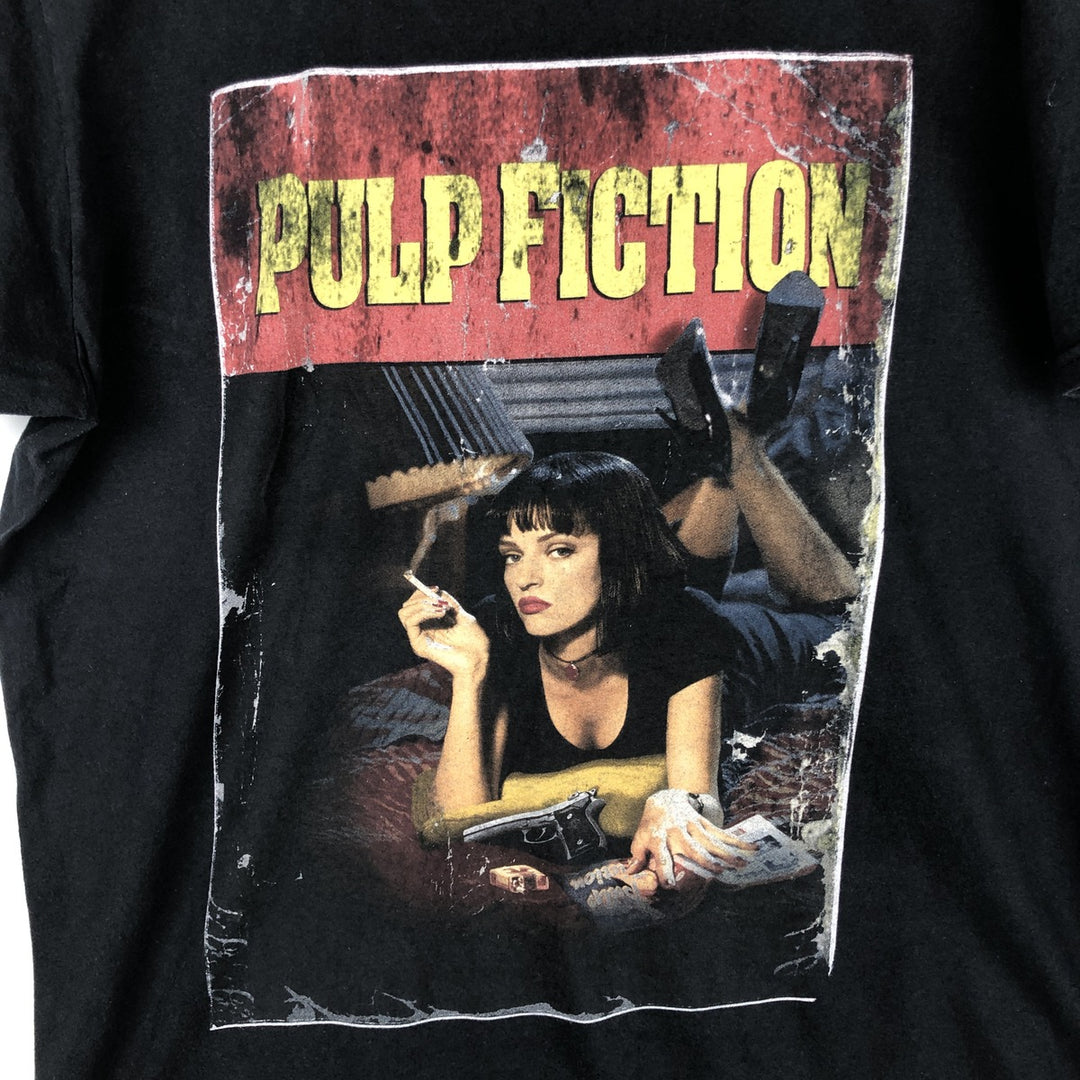 PULP FICTION Pulp Fiction Movie T-shirt Men's M size unclear black type Vintage Second Hand