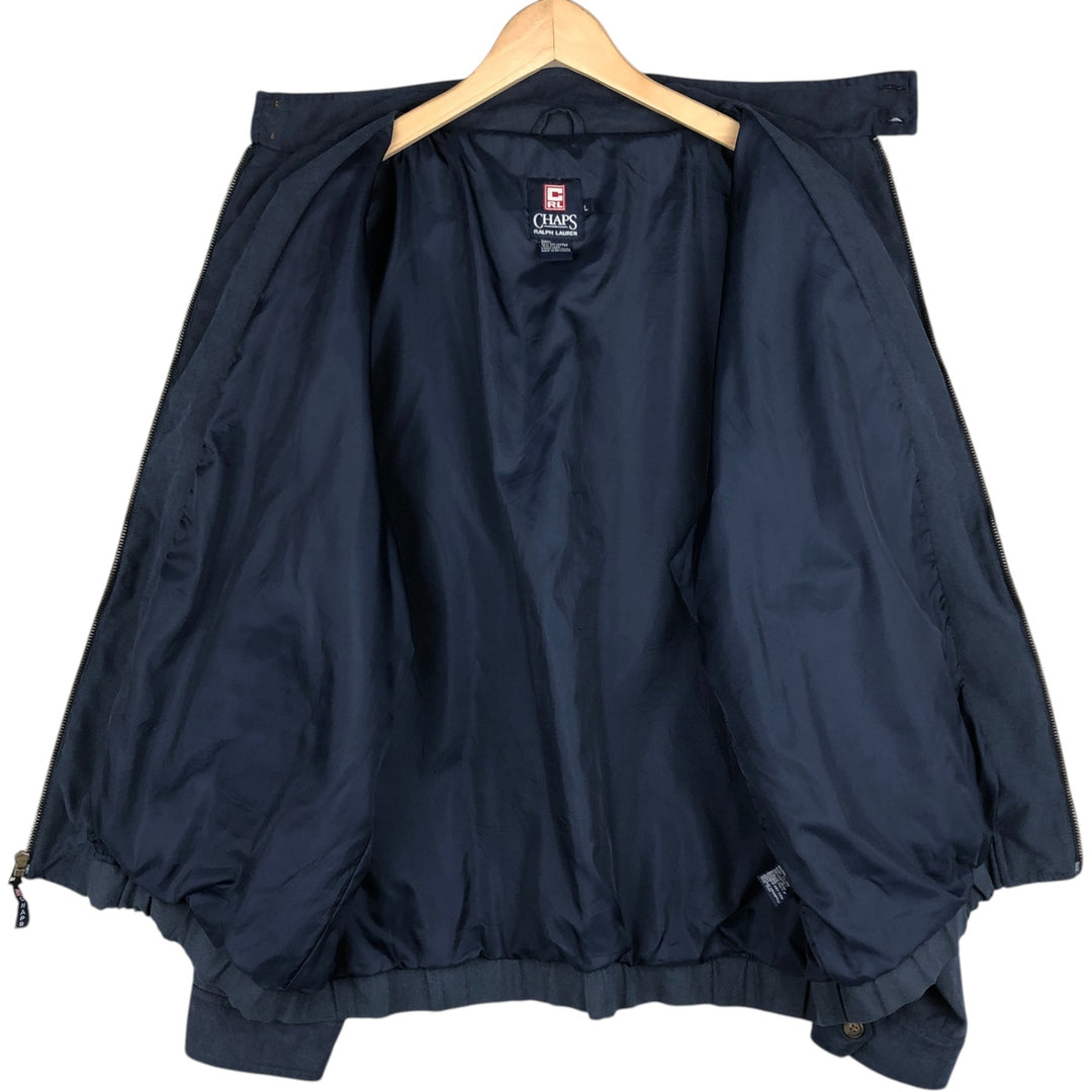 Ralph Lauren CHAPS Harrington Jacket Swing Top (Men's Size L) polyester navy blue type Vintage Second Hand