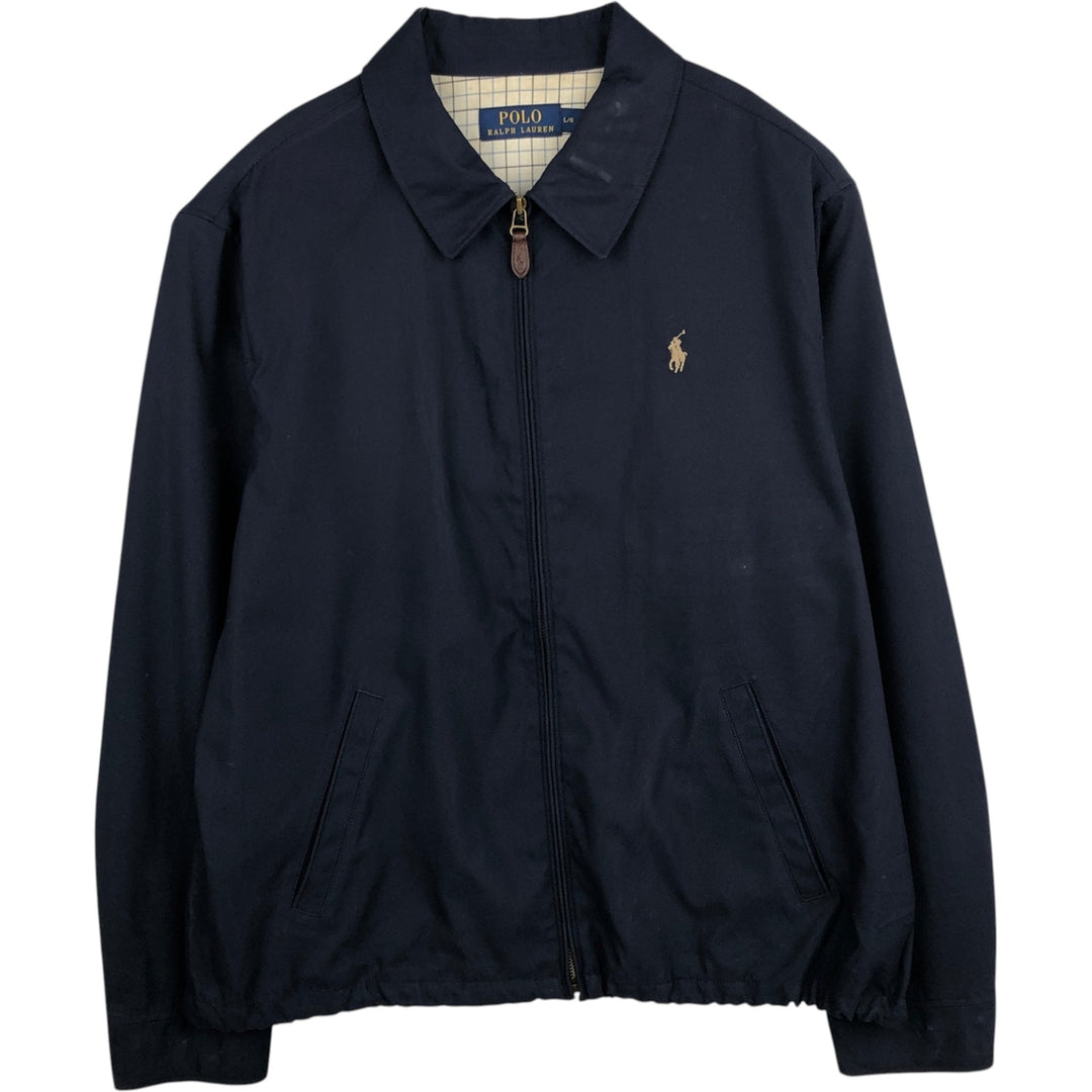 Ralph Lauren POLO RALPH LAUREN Swing Top Sports Jacket Men's L size polyester navy blue type Vintage Second Hand
