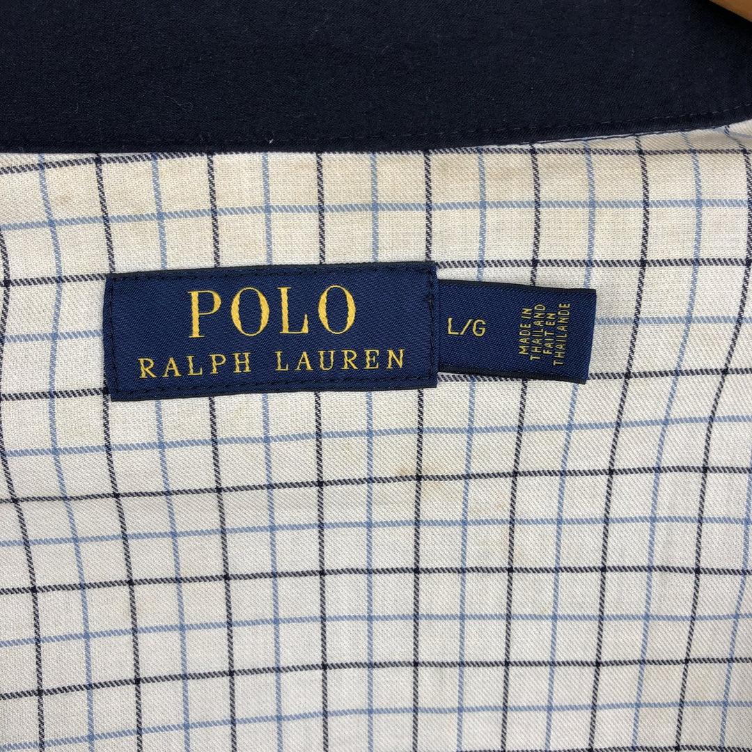Ralph Lauren POLO RALPH LAUREN Swing Top Sports Jacket Men's L size polyester navy blue type Vintage Second Hand