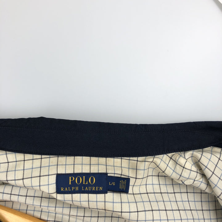 Ralph Lauren POLO RALPH LAUREN Swing Top Sports Jacket Men's L size polyester navy blue type Vintage Second Hand