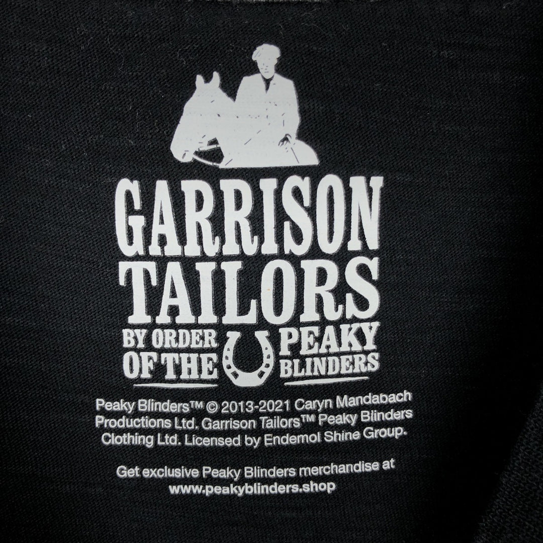 GARRISON TAILORS Peaky Blinders TV Drama Movie T-Shirt (Men's Size M) cotton black type Vintage Second Hand