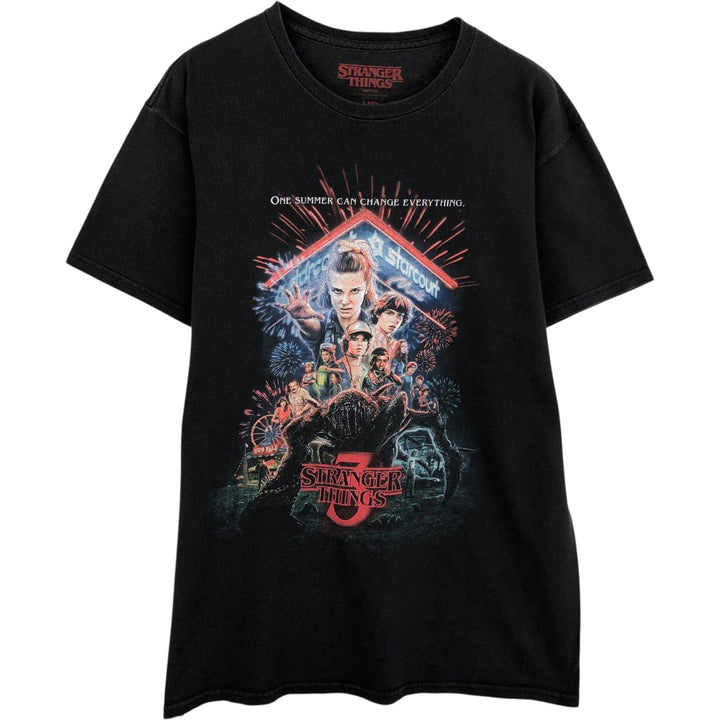 STRANGER THINGS Stranger Things Movie T-shirt Men's M size cotton black type Vintage Second Hand