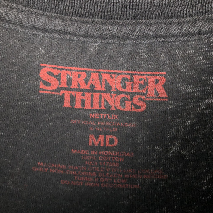 STRANGER THINGS Stranger Things Movie T-shirt Men's M size cotton black type Vintage Second Hand
