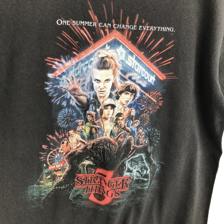 STRANGER THINGS Stranger Things Movie T-shirt Men's M size cotton black type Vintage Second Hand