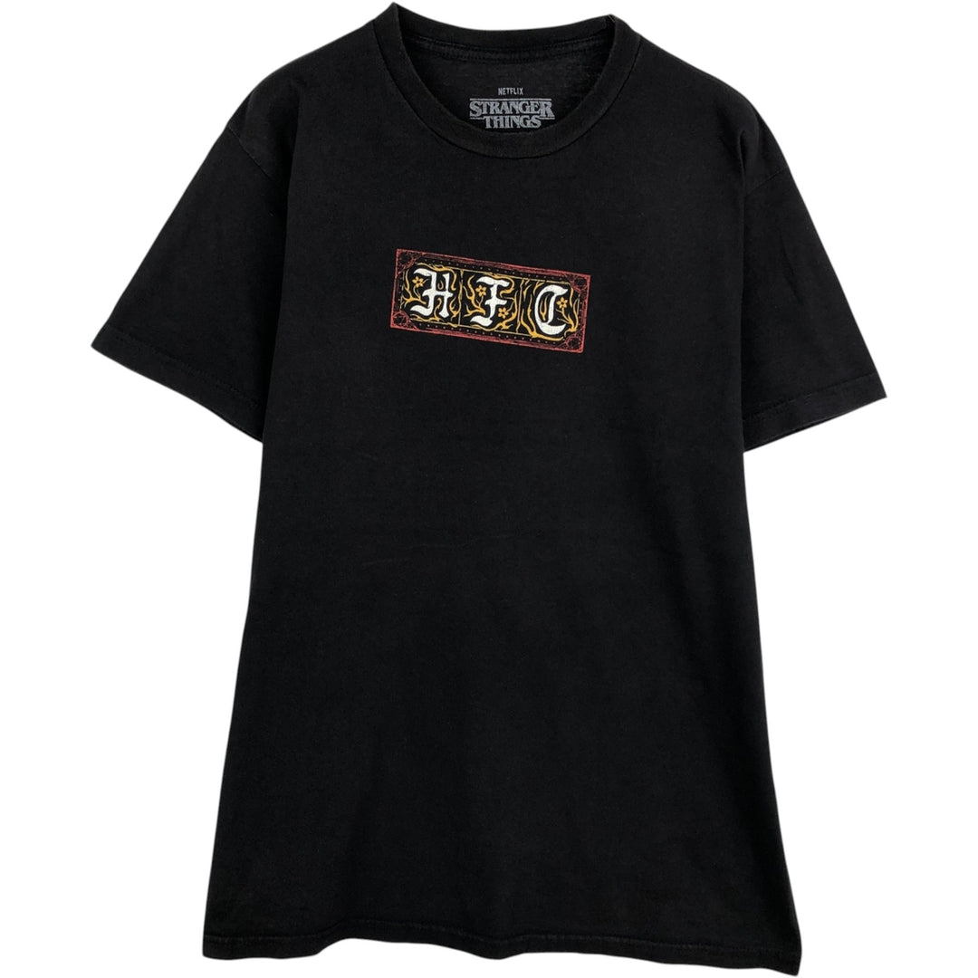 STRANGER THINGS Stranger Things Movie T-shirt Men's M size cotton black type Vintage Second Hand