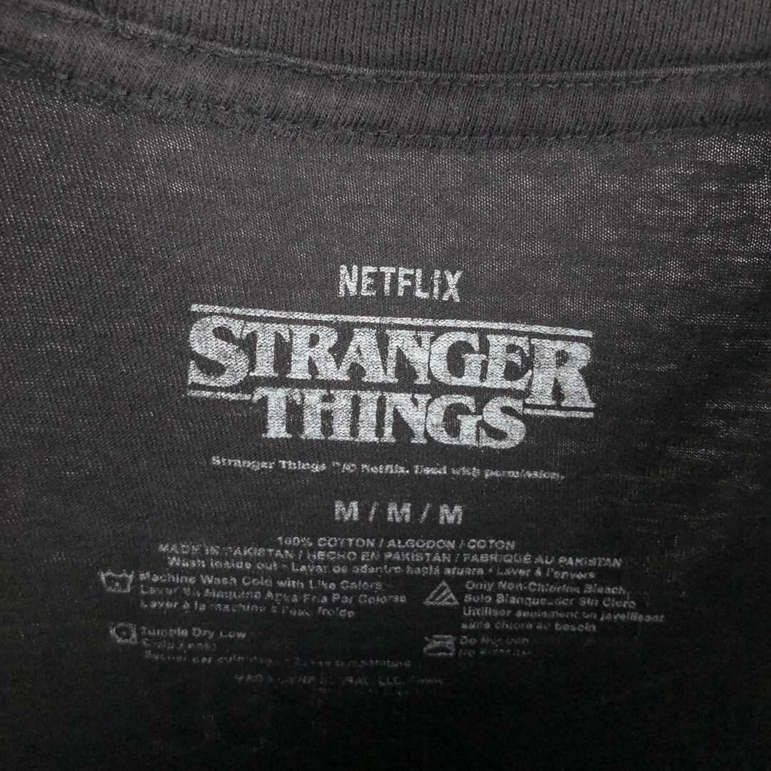 STRANGER THINGS Stranger Things Movie T-shirt Men's M size cotton black type Vintage Second Hand