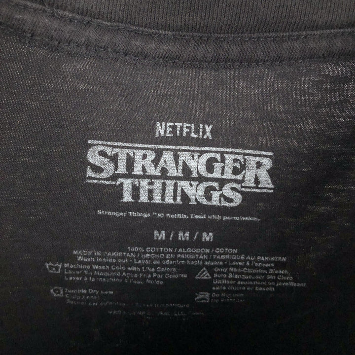 STRANGER THINGS Stranger Things Movie T-shirt Men's M size cotton black type Vintage Second Hand