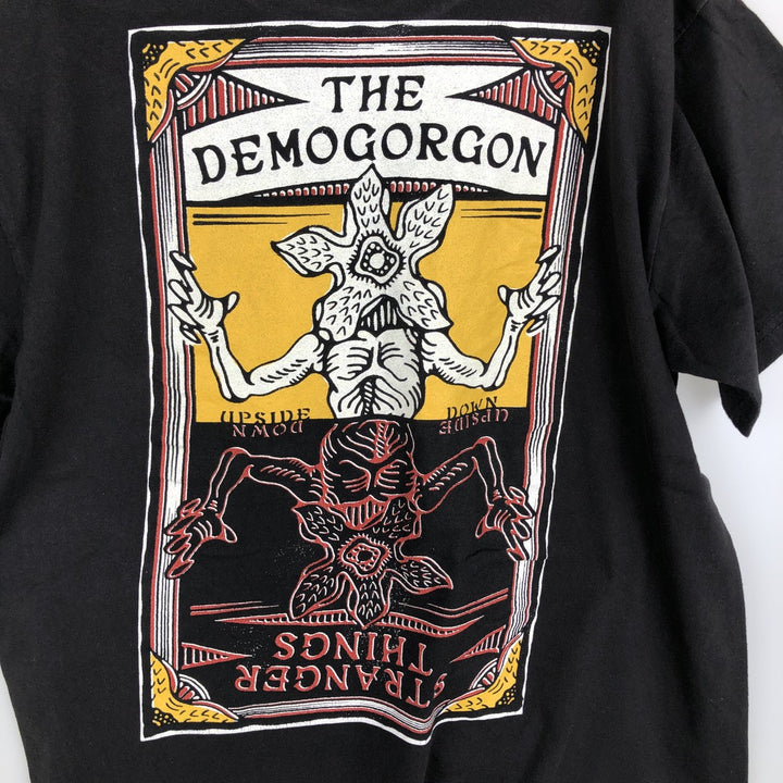 STRANGER THINGS Stranger Things Movie T-shirt Men's M size cotton black type Vintage Second Hand