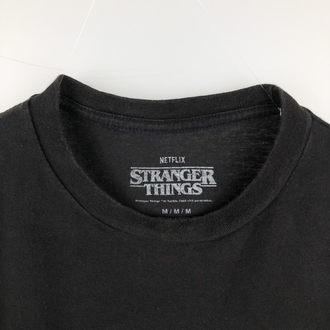 STRANGER THINGS Stranger Things Movie T-shirt Men's M size cotton black type Vintage Second Hand