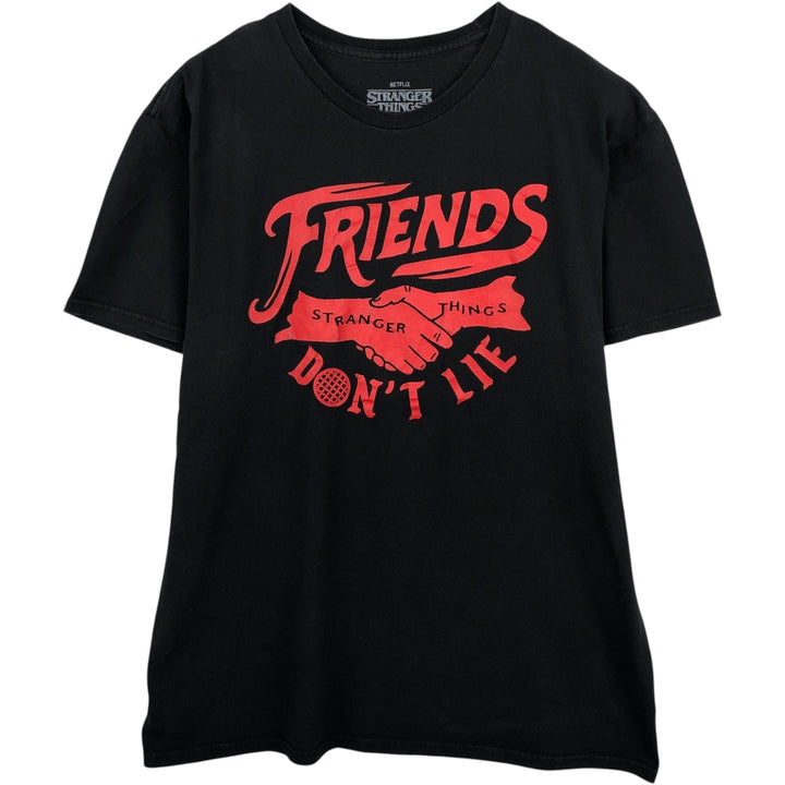 STRANGER THINGS Stranger Things Movie T-shirt Men's XL size cotton black type Vintage Second Hand