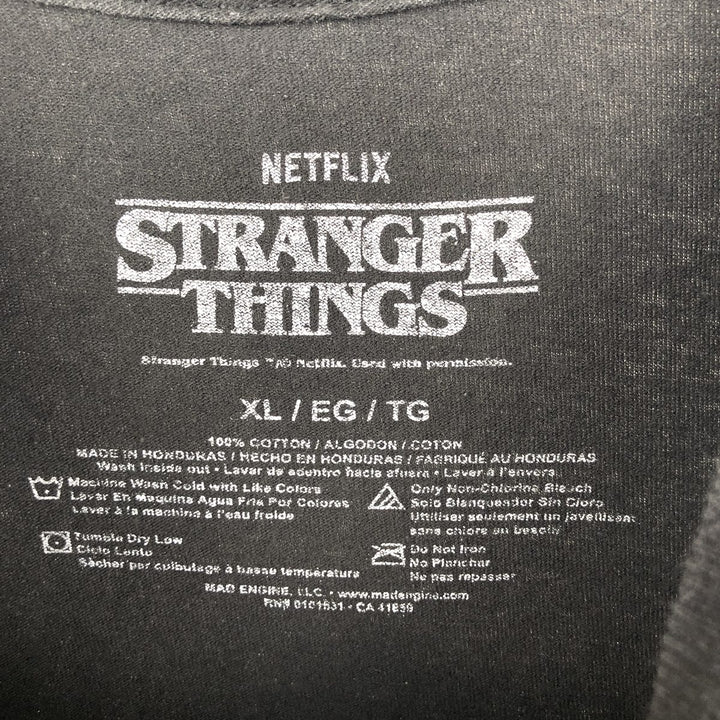 STRANGER THINGS Stranger Things Movie T-shirt Men's XL size cotton black type Vintage Second Hand