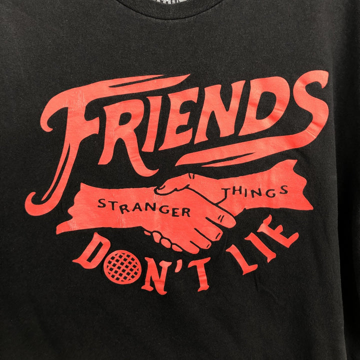 STRANGER THINGS Stranger Things Movie T-shirt Men's XL size cotton black type Vintage Second Hand