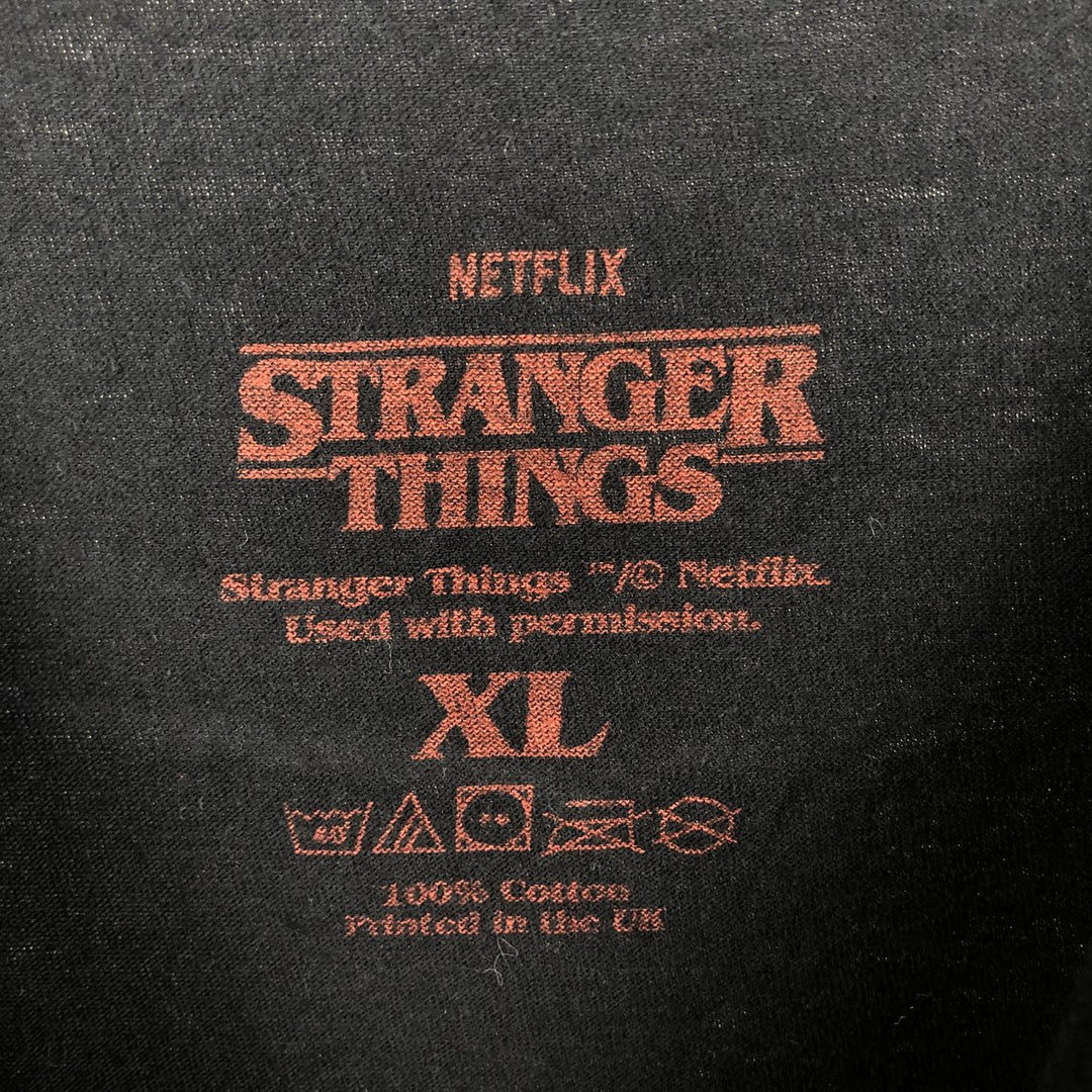 STRANGER THINGS Stranger Things Movie T-shirt Men's XL size cotton black type Vintage Second Hand