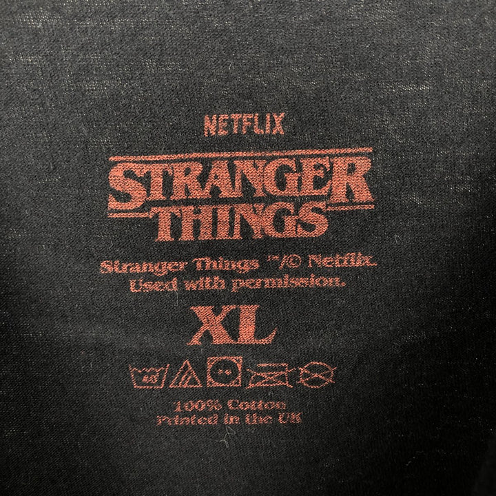 STRANGER THINGS Stranger Things Movie T-shirt Men's XL size cotton black type Vintage Second Hand