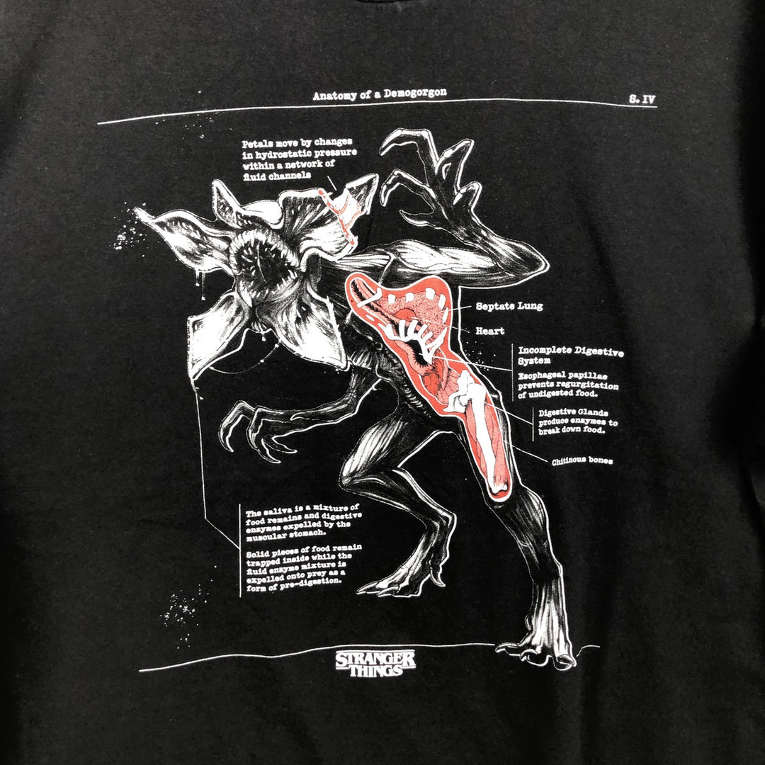 STRANGER THINGS Stranger Things Movie T-shirt Men's XL size cotton black type Vintage Second Hand