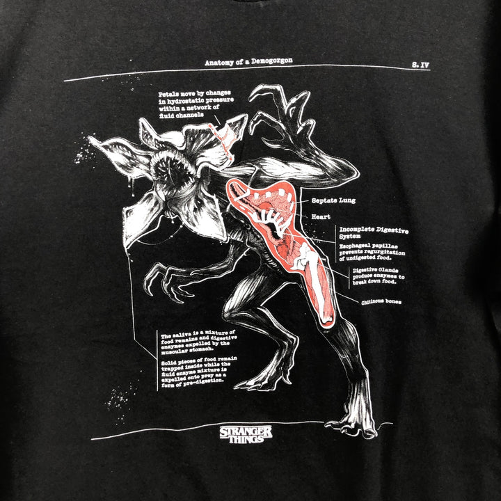 STRANGER THINGS Stranger Things Movie T-shirt Men's XL size cotton black type Vintage Second Hand