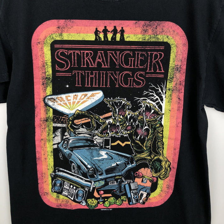 STRANGER THINGS Stranger Things Movie T-shirt Men's M size cotton black type Vintage Second Hand