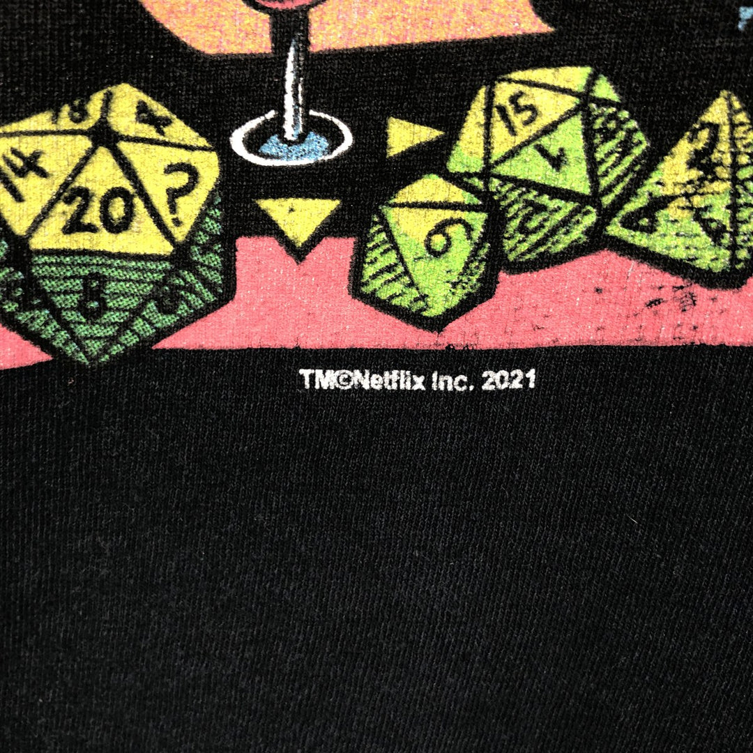 STRANGER THINGS Stranger Things Movie T-shirt Men's M size cotton black type Vintage Second Hand