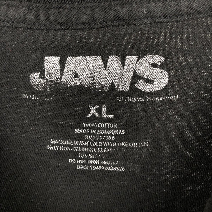 JAWS Movie T-Shirt Men's XL cotton black type Vintage Second Hand