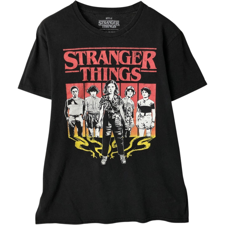 STRANGER THINGS Stranger Things Movie T-shirt Men's M size cotton black type Vintage Second Hand