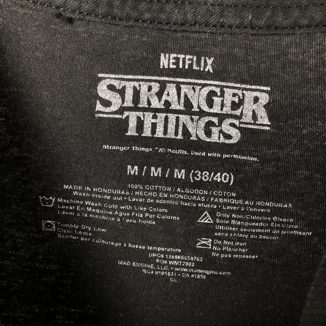 STRANGER THINGS Stranger Things Movie T-shirt Men's M size cotton black type Vintage Second Hand