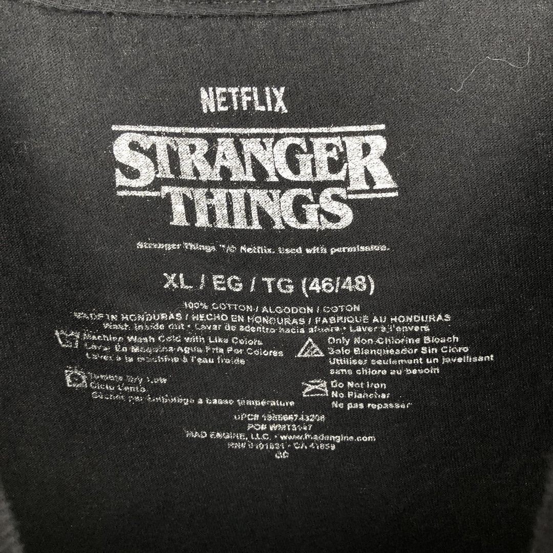 STRANGER THINGS Stranger Things Movie T-shirt Men's XL size cotton black type Vintage Second Hand