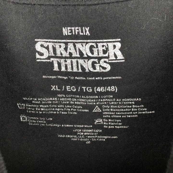 STRANGER THINGS Stranger Things Movie T-shirt Men's XL size cotton black type Vintage Second Hand