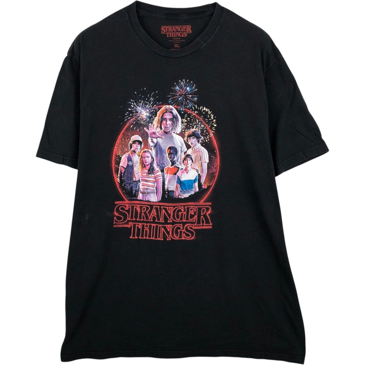 STRANGER THINGS Stranger Things Movie T-shirt Men's XL size cotton black type Vintage Second Hand