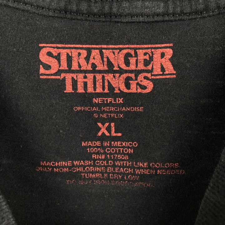 STRANGER THINGS Stranger Things Movie T-shirt Men's XL size cotton black type Vintage Second Hand