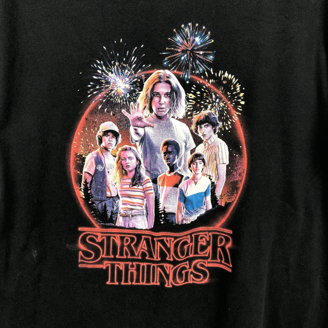 STRANGER THINGS Stranger Things Movie T-shirt Men's XL size cotton black type Vintage Second Hand
